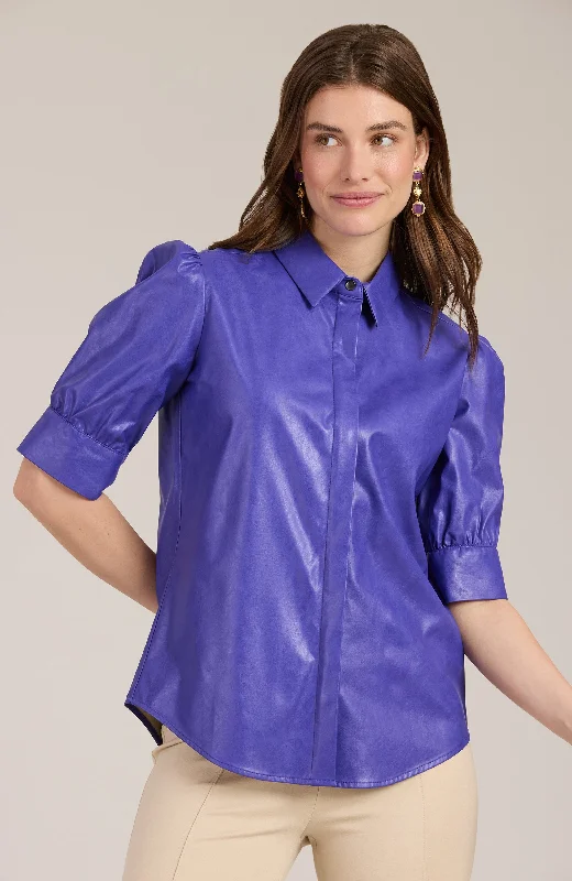 Asymmetrical ShirtsAlice Vegan Leather Shirt - Violet