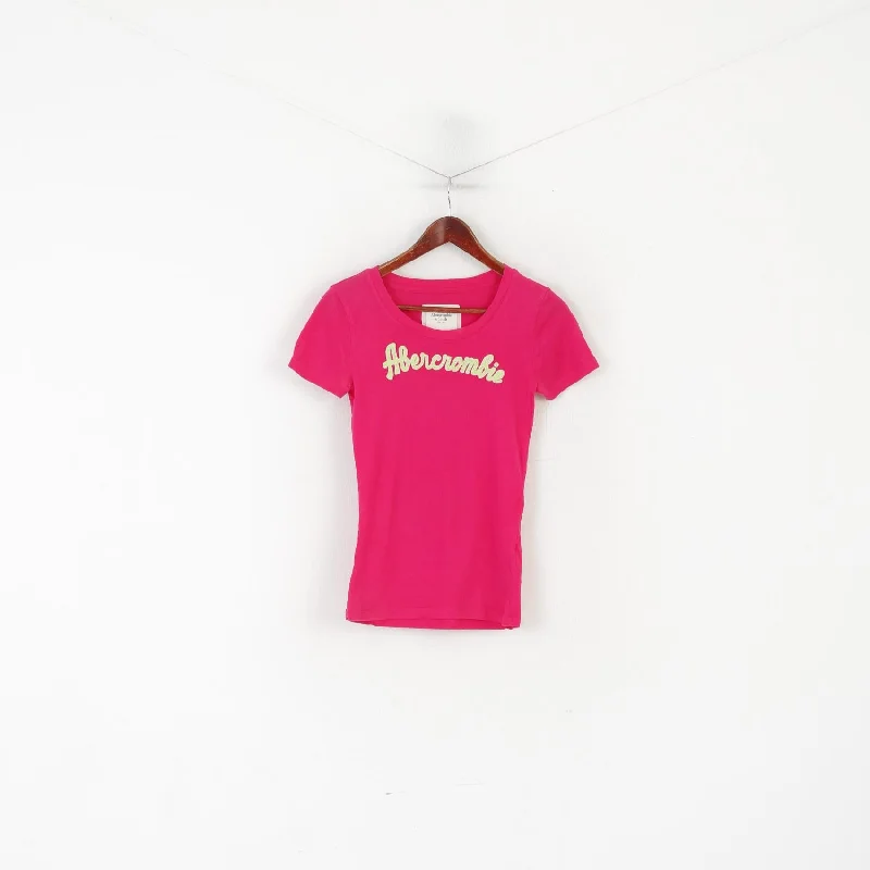 Luxury ShirtsAbercrombie & Fitch Women S Shirt Pink Cotton Slim Fit Stretch Crew Neck Top