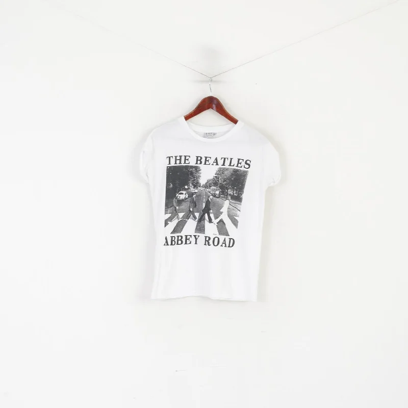 College ShirtsThe Beatles Women 8 S Shirt White Cotton TM Product Abbey Road Top