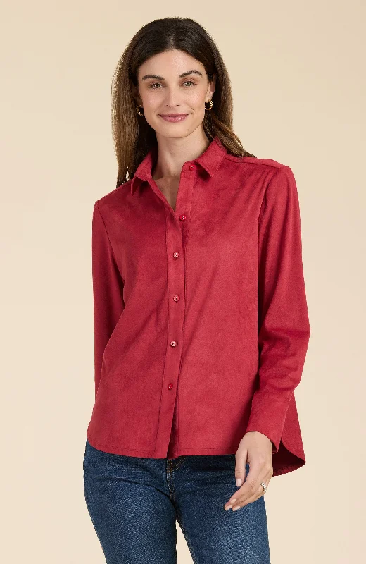 Painted ShirtsFaux Suede Club Shirt - Cayenne