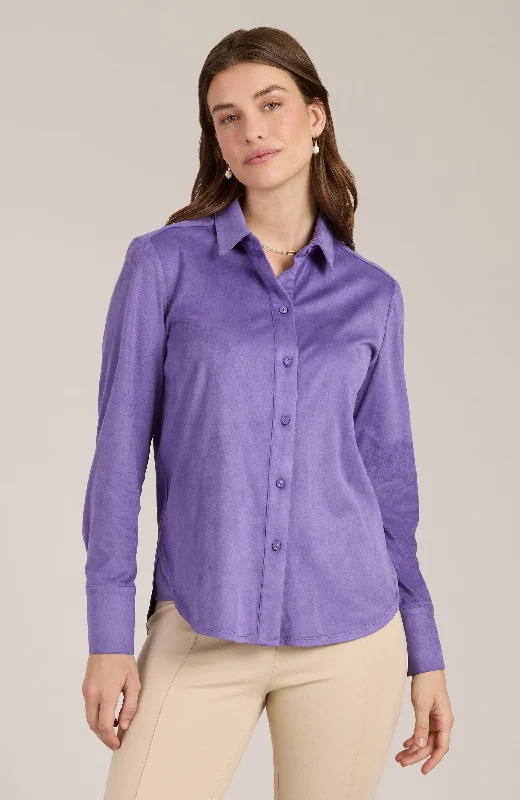 Studded ShirtsFaux Suede Club Shirt - Light Violet