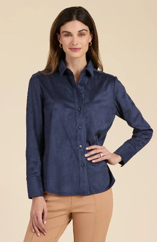 Pocket ShirtsFaux Suede Club Shirt - Navy