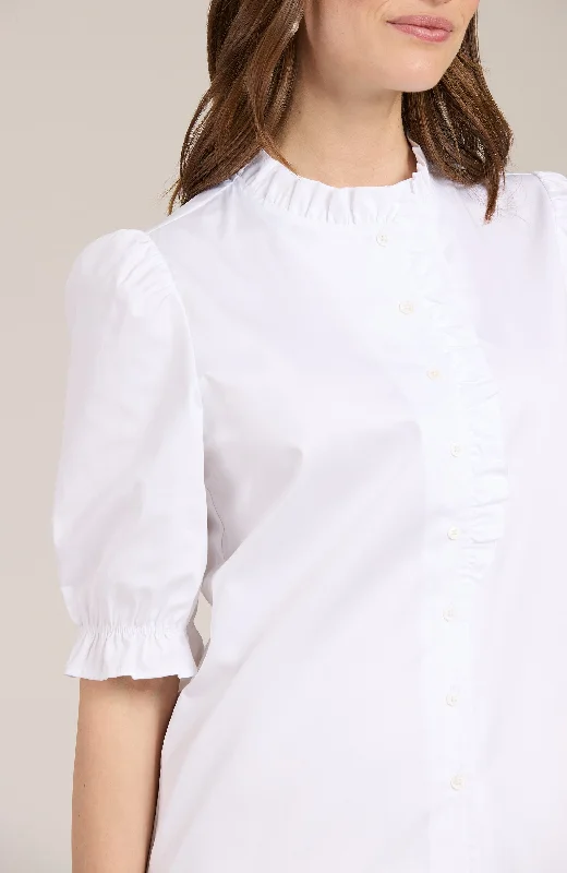 Logo ShirtsGwen Ruffle Collar Shirt - White