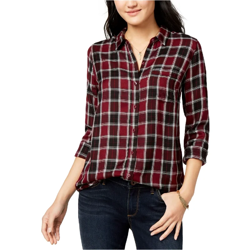 Athletic ShirtsLucky Brand Womens Plaid Button Up Shirt, Red, Small