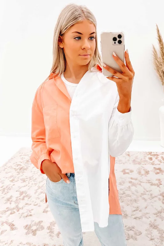 Hemp ShirtsLuna Shirt Peach White