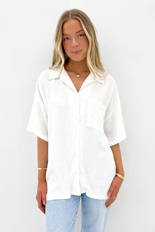 Organic Cotton ShirtsLuxe Linen Shirt Vintage White