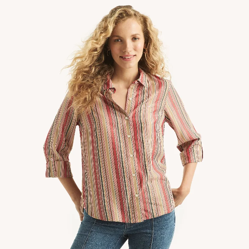 Lounge ShirtsNautica Womens Striped Button-Down Shirt