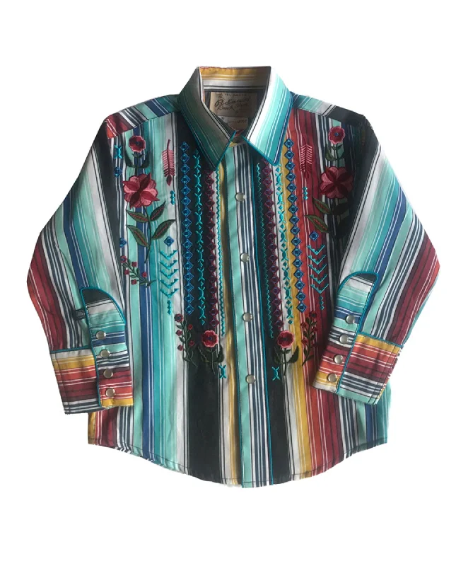 Travel ShirtsRockmount Boys Multi-Color 100% Cotton Cascading Serape L/S Shirt