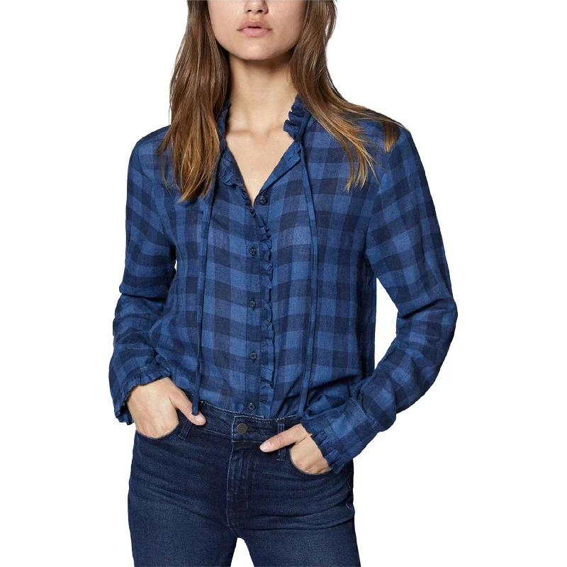 Outdoor ShirtsSanctuary Clothing Womens Tie-Neck Button Up Shirt