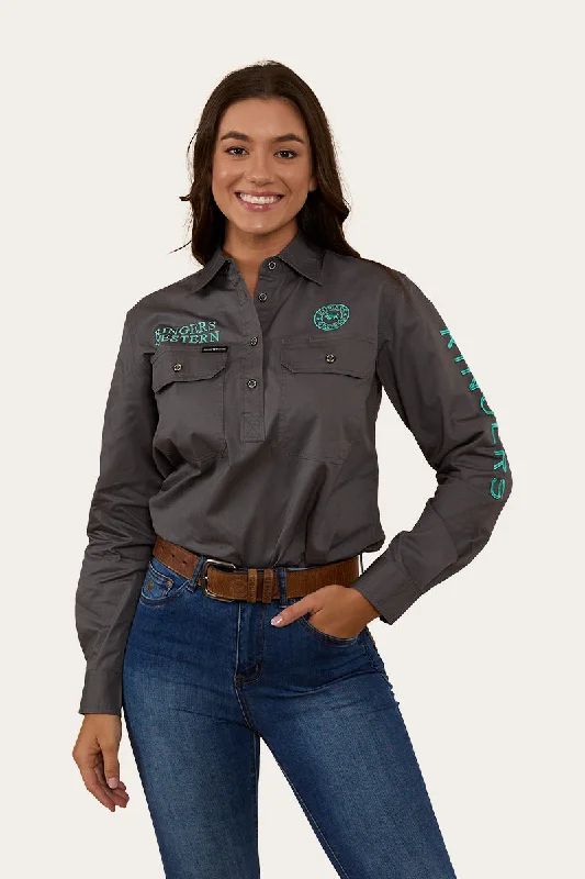 Casual ShirtsSignature Jillaroo Womens Half Button Work Shirt - Magnum/Mint