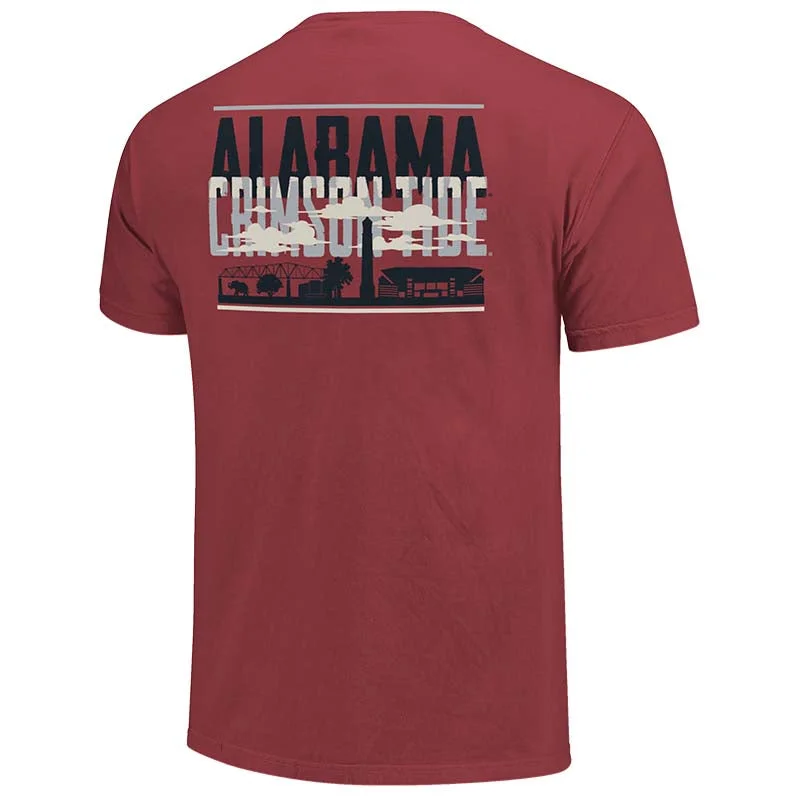 Fringed T-ShirtsAlabama Overlay Campus Short Sleeve T-Shirt