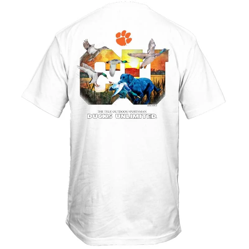 Painted T-ShirtsDucks Unlimited Clemson Colorful Sketch Short Sleeve T-Shirt