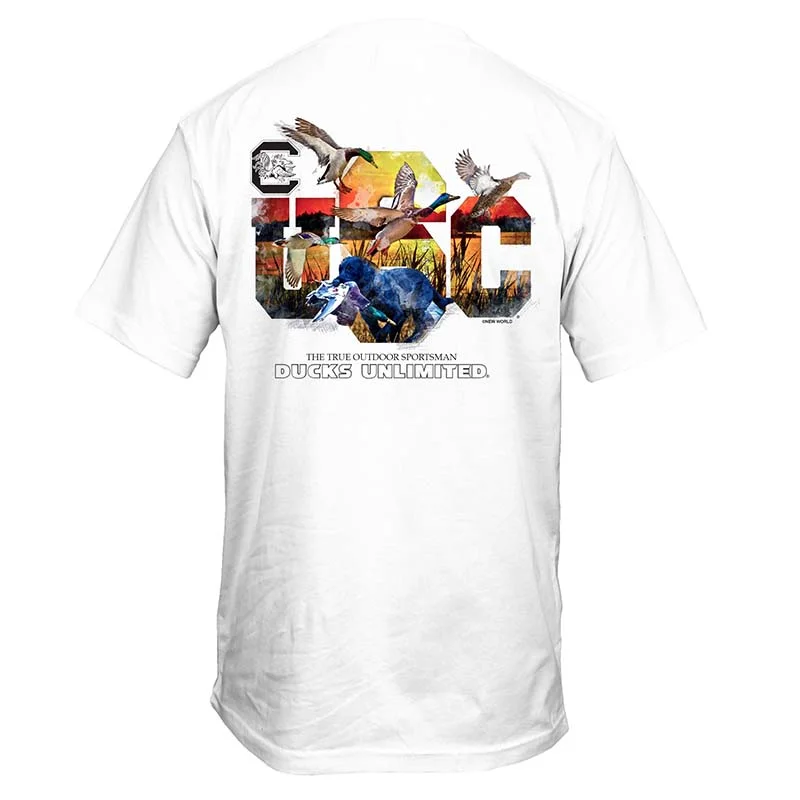 Leather-Paneled T-ShirtsDucks Unlimited USC Colorful Sketch Short Sleeve T-Shirt