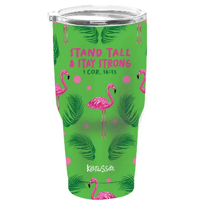 Striped T-ShirtsKerusso 30 oz Stainless Steel Tumbler Flamingo