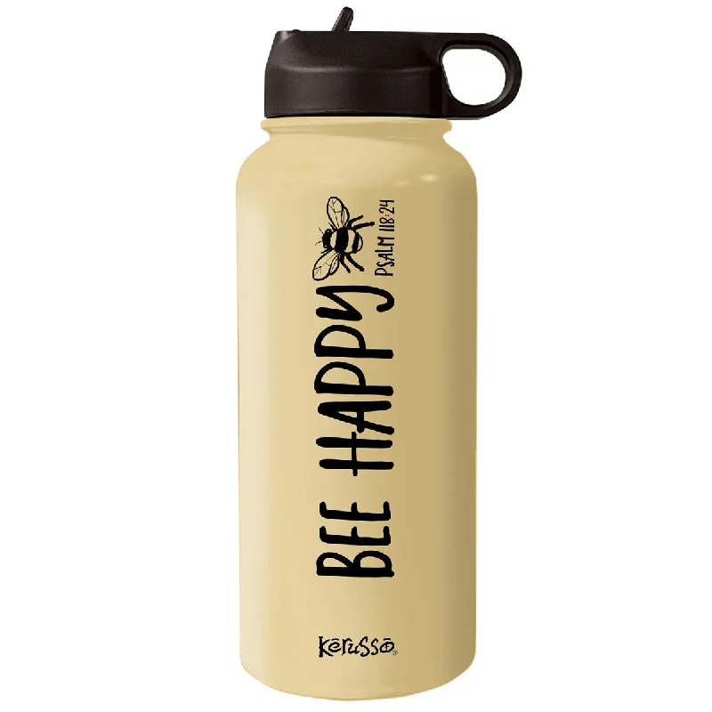 Polyester T-ShirtsKerusso 32 oz Stainless Steel Bottle Bee Happy