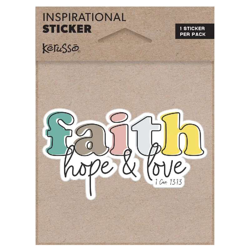 Organic Cotton T-ShirtsKerusso Sticker Faith Hope Love