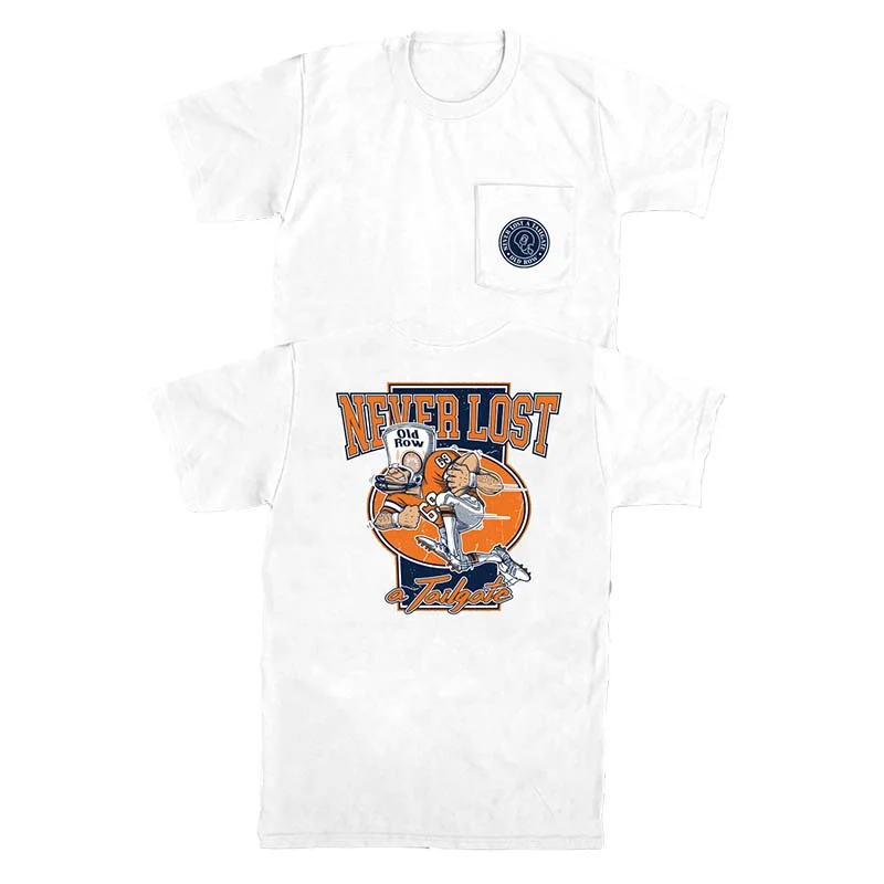 Pocket T-ShirtsNever Lost A Tailgate Short Sleeve T-Shirt in Navy and Orange