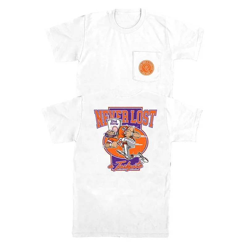 Festival T-ShirtsNever Lost A Tailgate Short Sleeve T-Shirt in Orange and Purple