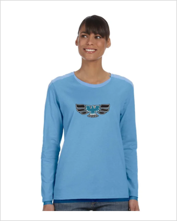 Zippered T-ShirtsPontiac 70's Firebird Ladies' 5.3 oz. Gildan Heavy Cotton Missy Fit Long-Sleeve T-Shirt