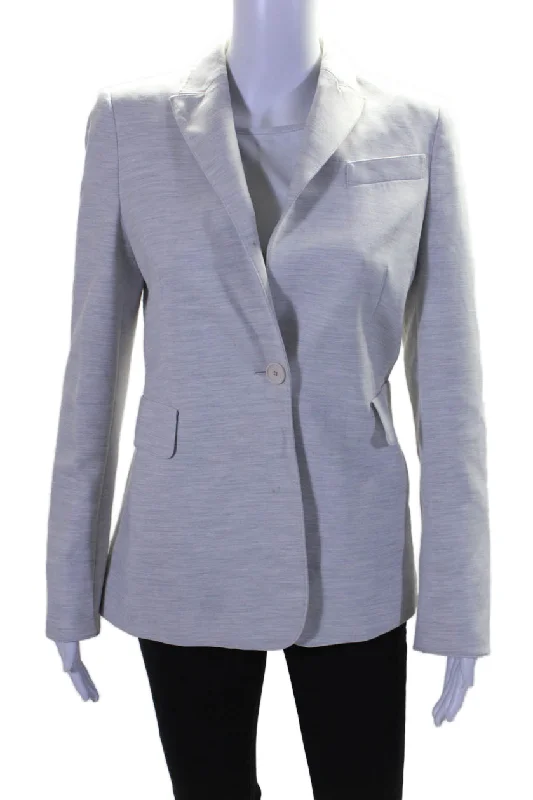 BlazerpassAkris Punto Womens Collared Long Sleeve Button Up Blazer Jacket Gray