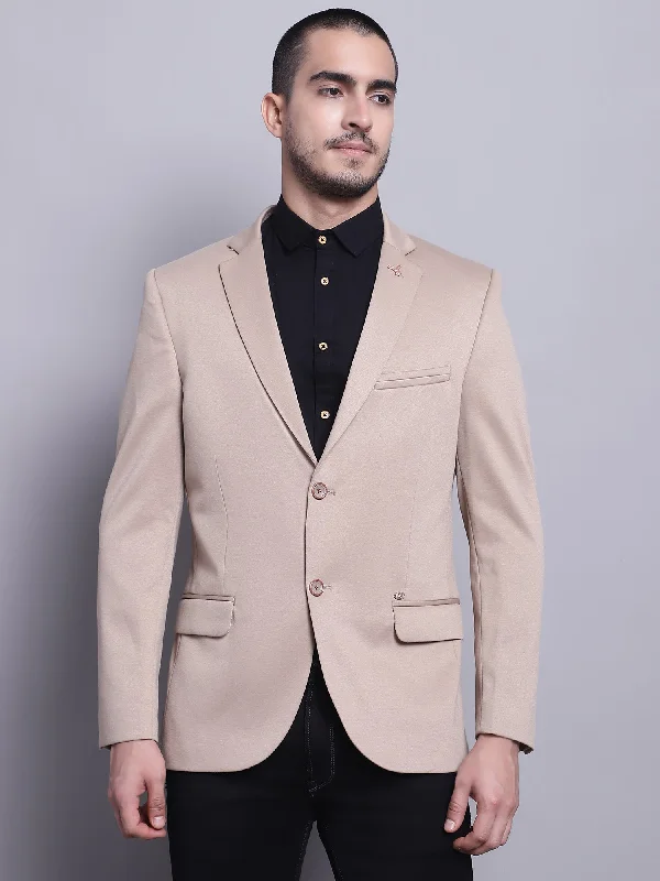 BlazersecurityMen Beige Casual Blazer