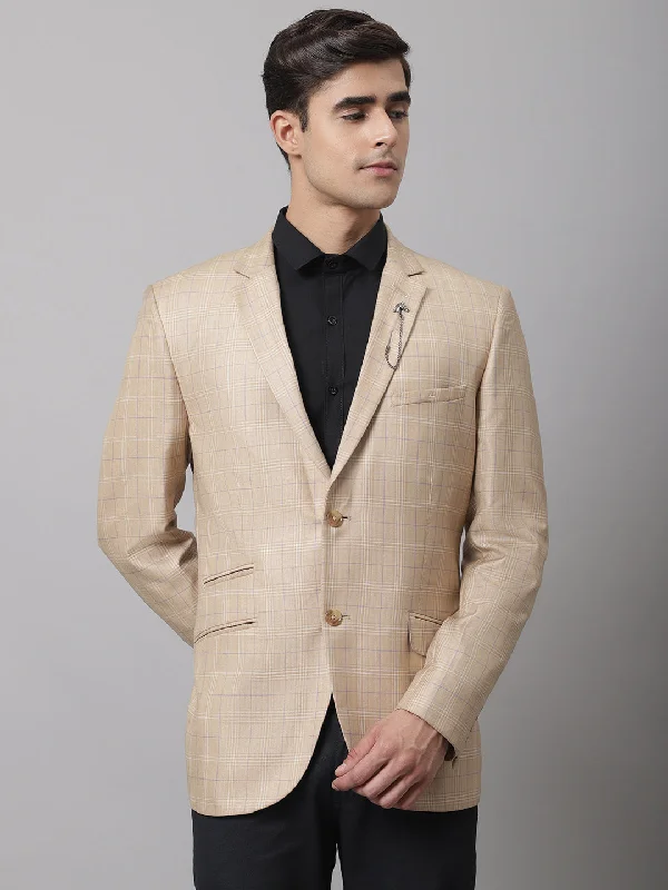 BlazeridentityMen Camel Formal Blazer