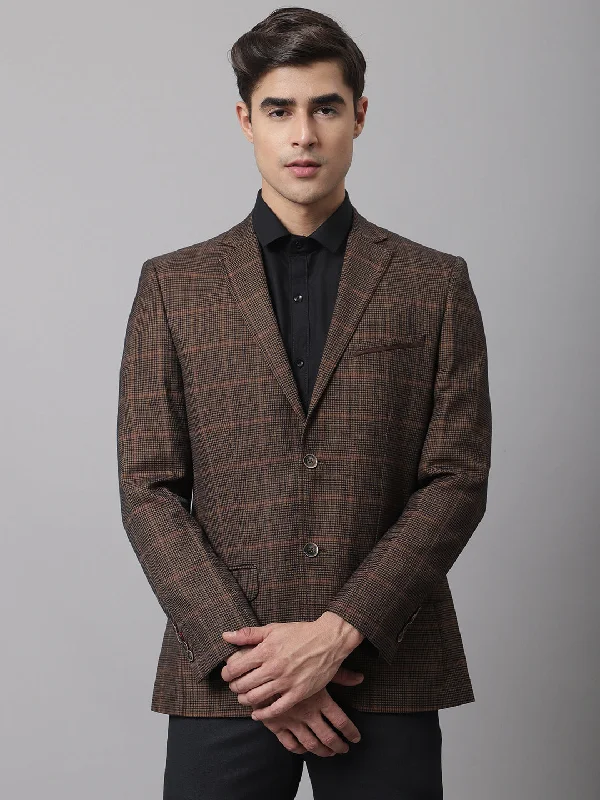 BlazershotMen Dark Camel Formal Blazer