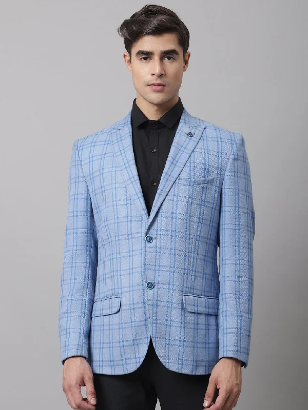 BlazercourtMen Light Blue Formal Blazer