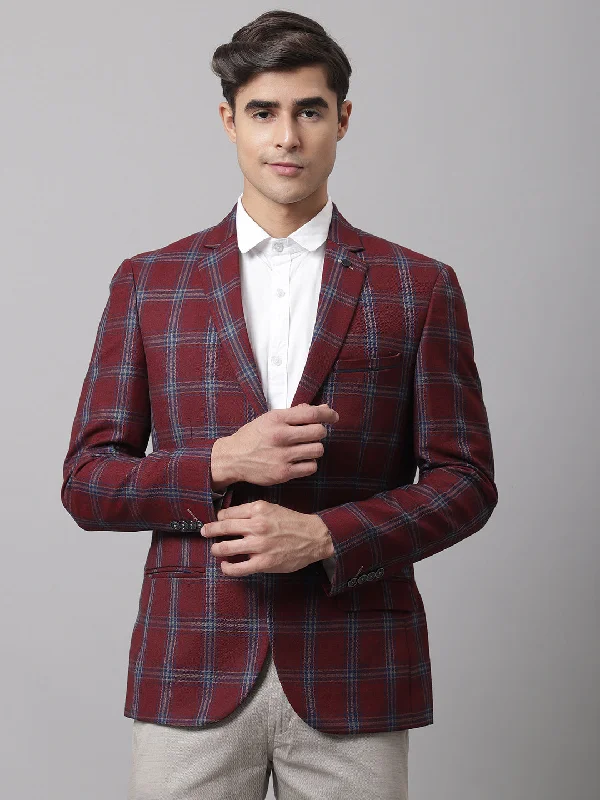 BlazeroutfitMen Maroon Formal Blazer