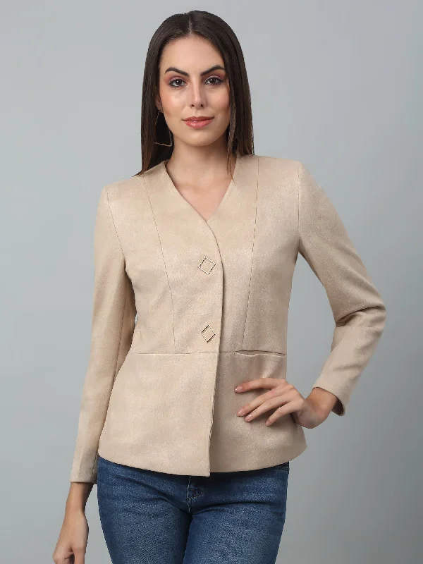 BlazercharityWomen's   Ivory Single breasted  V neck Blazer