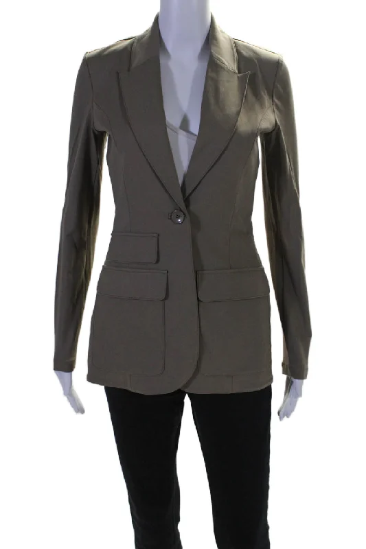 BlazerhistoryCapsule 121 Womens Single Button Pointed Lapel Blazer Jacket Taupe