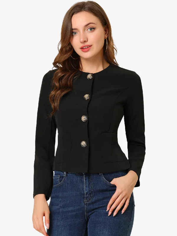 BlazerfestivalFall Casual Jacket Elegant Button Front Work Office Blazer