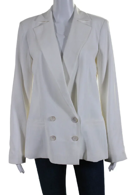 BlazerfanbasePaige Womens Notch Collar Double Breasted Button Up Blazer Jacket White