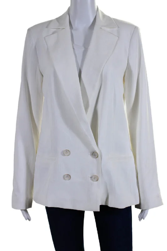 BlazerclassicPaige Womens Notch Collar Double Breasted Button Up Blazer Jacket White