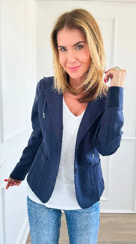 BlazerdefeatScuba Chic Italian Blazer- Navy