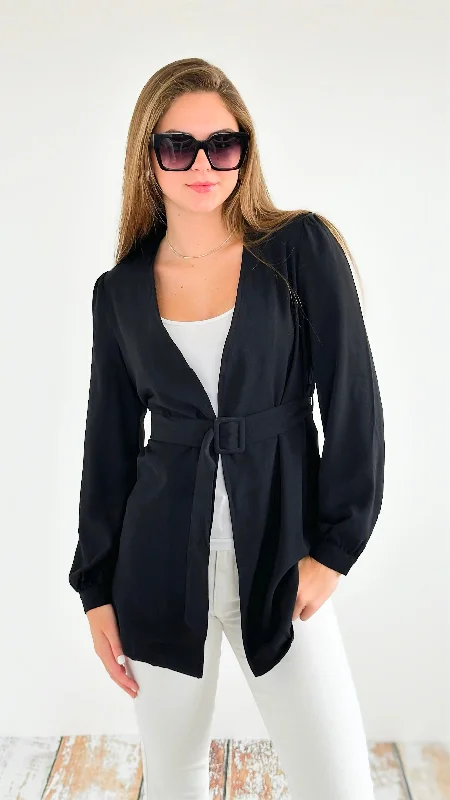 BlazerplatformTimeless Elegance Wrap Blazer - Black