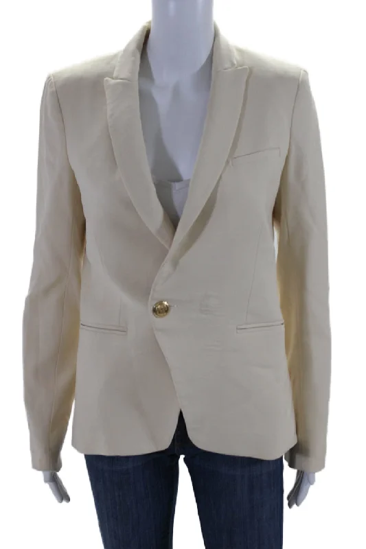 BlazerfutureVeronica Beard Womens Double Breasted Pointed Lapel Blazer Jacket White