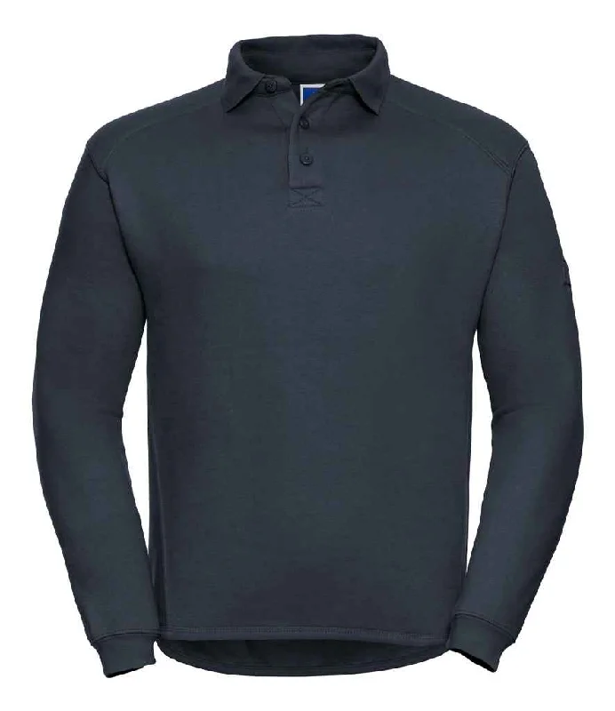 Leather-Paneled SweatshirtsRussell Heavy Duty Collar Sweatshirt | French Navy