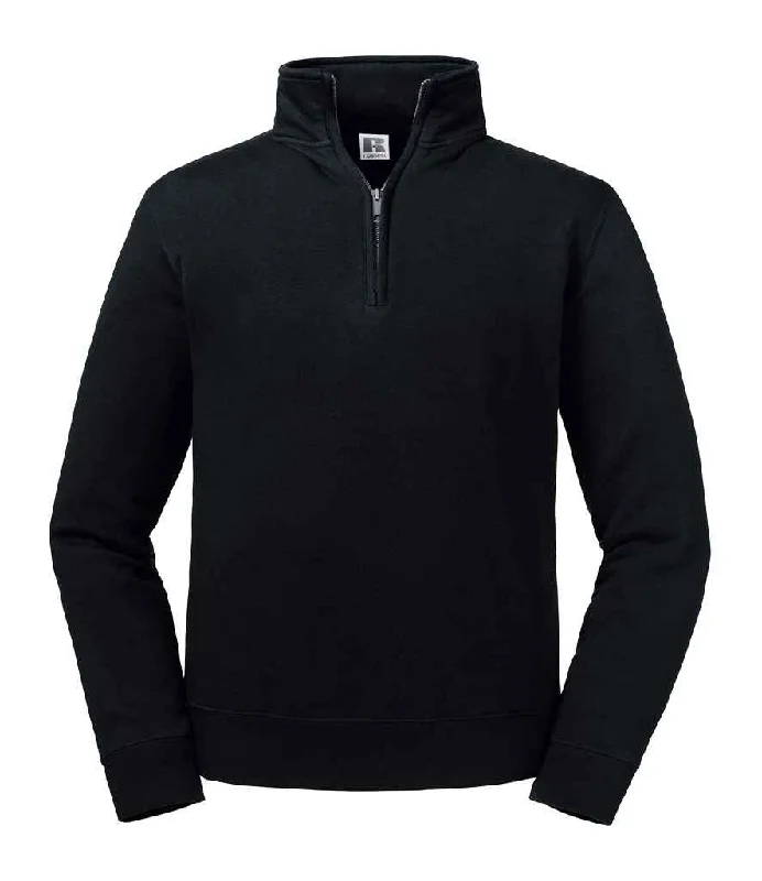 Retro HoodiesRussell Authentic Zip Neck Sweatshirt | Black