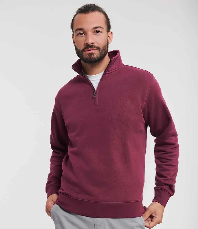 Drawstring HoodiesRussell Authentic Zip Neck Sweatshirt | Burgundy