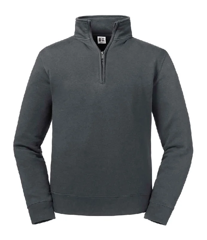 Festival SweatshirtsRussell Authentic Zip Neck Sweatshirt | Convoy Grey