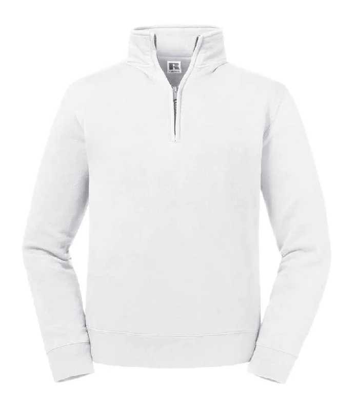 College SweatshirtsRussell Authentic Zip Neck Sweatshirt | White