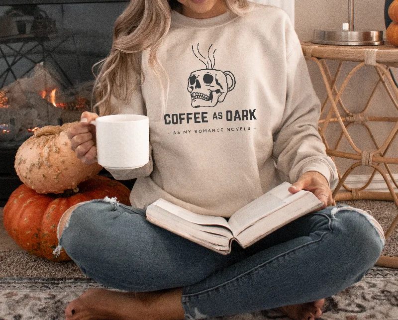 Sherpa-Lined Hoodiescoffee as dark as my romance novels sweatshirt