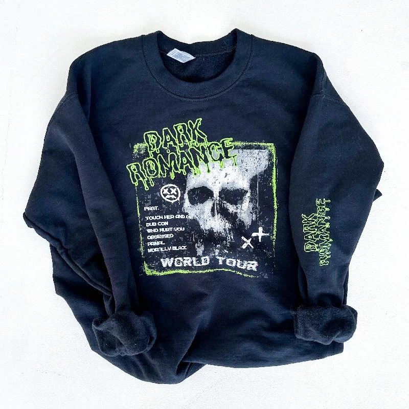 Sherpa-Lined Hoodiesdark romance world tour sweatshirt w/ sleeve detail