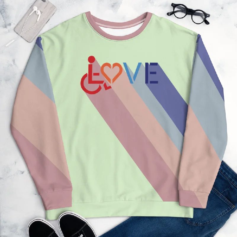 Glitter SweatshirtsLove for the Disability Community (Rainbow Shadow) Unisex Sweatshirt