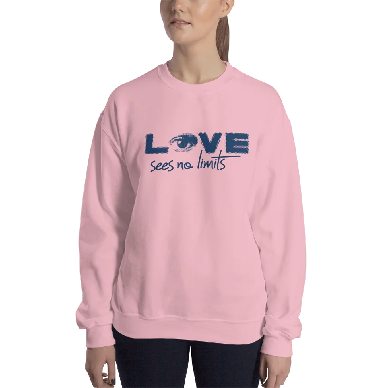 Beaded SweatshirtsLove Sees No Limits (Halftone Design, Unisex Sweatshirt)