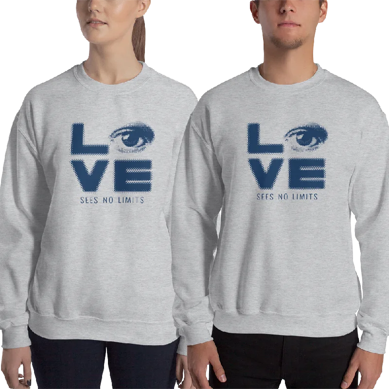 Band Merch SweatshirtsLove Sees No Limits (Halftone Stacked Design, Sweatshirt)