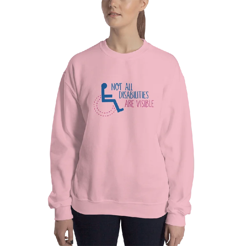 Cropped HoodiesNot All Disabilities are Visible (Sweatshirt, Women's Design 2)