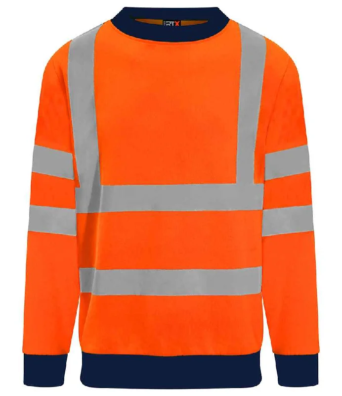 Kangaroo Pocket SweatshirtsPro RTX High Visibility Two Tone Sweatshirt | Orange/Navy