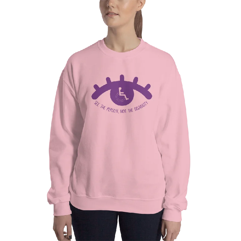 Logo HoodiesSee the Person, Not the Disability (Eyelash Design) Sweatshirt Light Colors